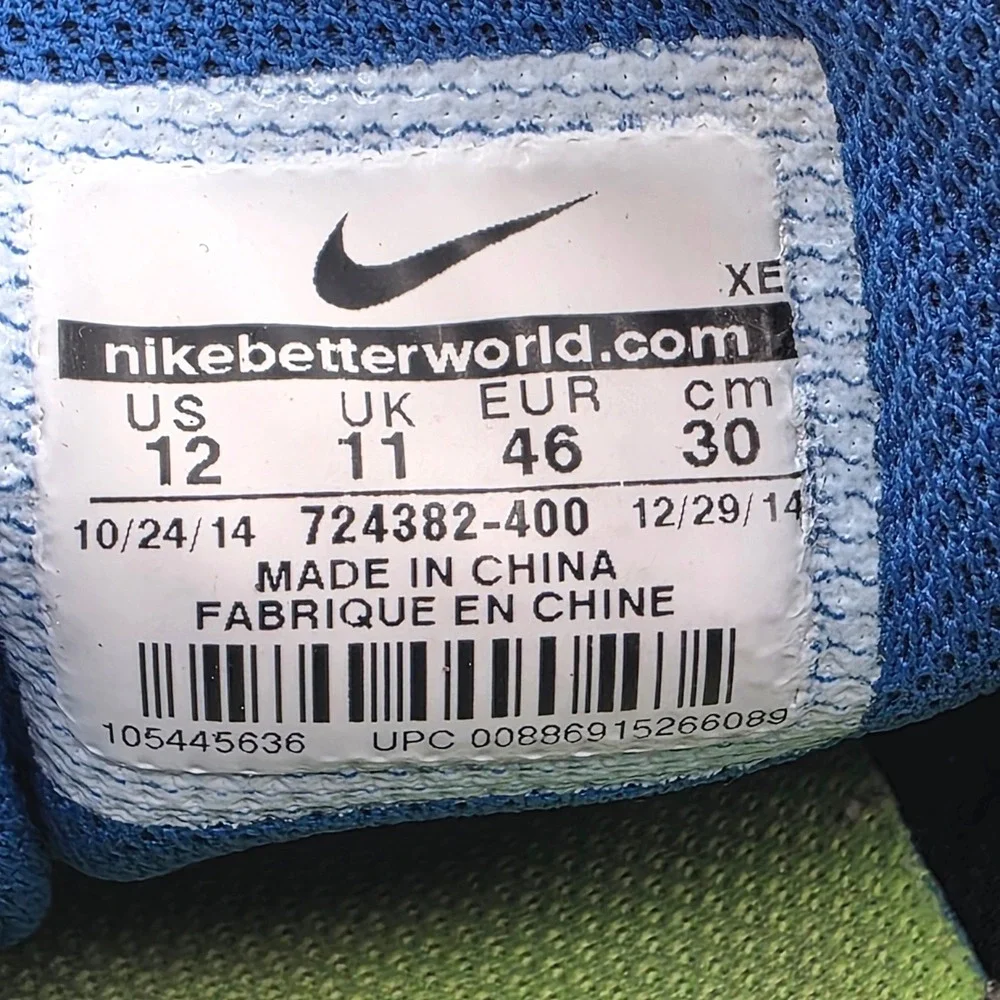Nike Free 5.0 Mens Blue Running Shoes 724382-400 Size 12 Low Top Sneakers